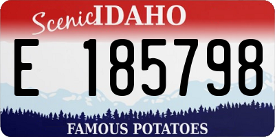 ID license plate E185798
