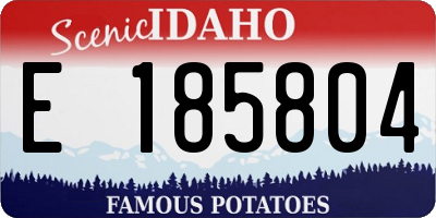 ID license plate E185804