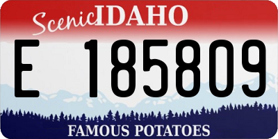 ID license plate E185809