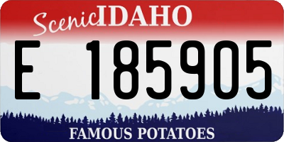 ID license plate E185905