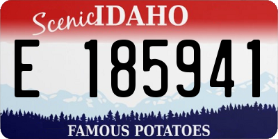 ID license plate E185941