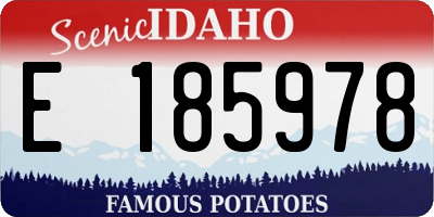 ID license plate E185978