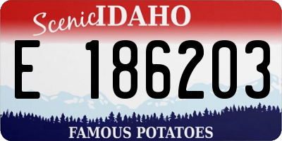 ID license plate E186203