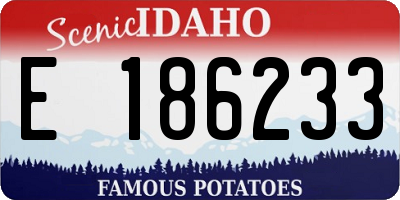 ID license plate E186233