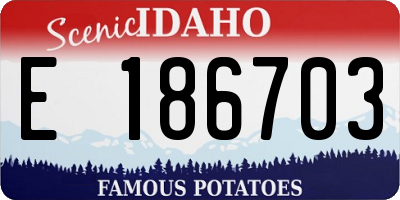 ID license plate E186703