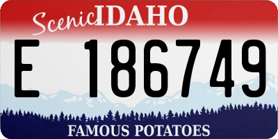 ID license plate E186749