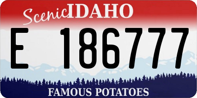 ID license plate E186777