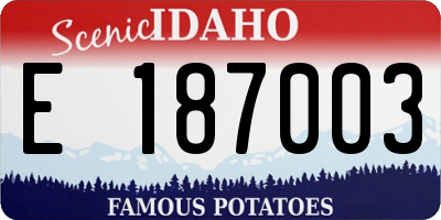ID license plate E187003