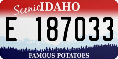 ID license plate E187033