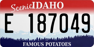 ID license plate E187049