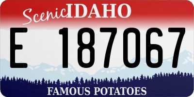 ID license plate E187067
