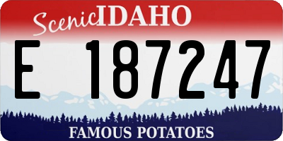 ID license plate E187247