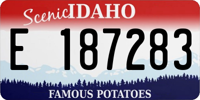 ID license plate E187283