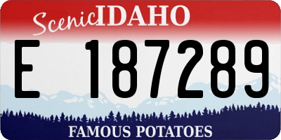 ID license plate E187289