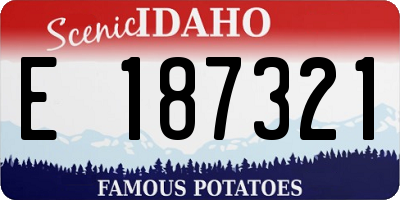 ID license plate E187321
