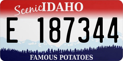ID license plate E187344