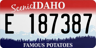 ID license plate E187387