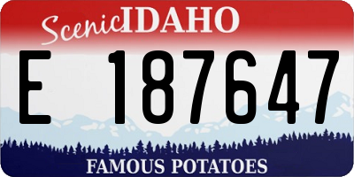 ID license plate E187647