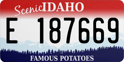 ID license plate E187669