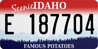ID license plate E187704