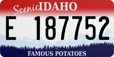ID license plate E187752
