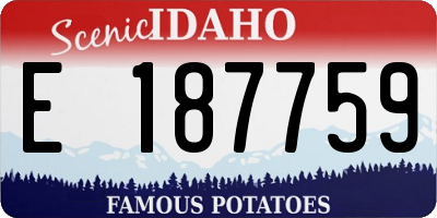 ID license plate E187759