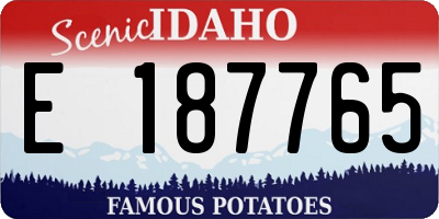 ID license plate E187765