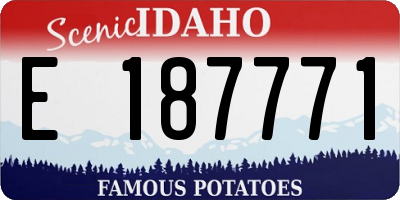 ID license plate E187771