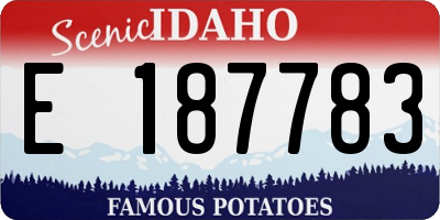 ID license plate E187783