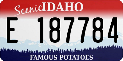 ID license plate E187784