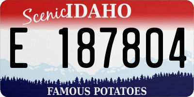 ID license plate E187804