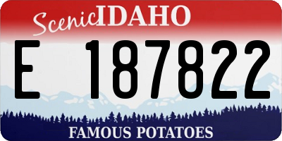 ID license plate E187822