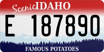 ID license plate E187890