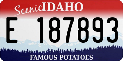 ID license plate E187893
