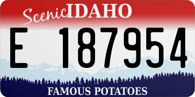 ID license plate E187954