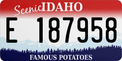 ID license plate E187958
