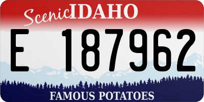 ID license plate E187962
