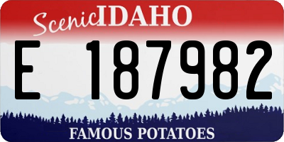 ID license plate E187982