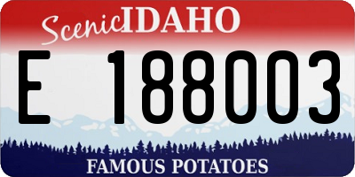 ID license plate E188003