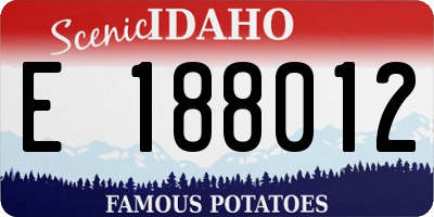 ID license plate E188012