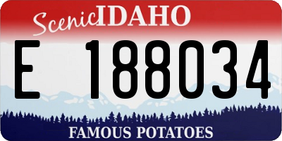 ID license plate E188034