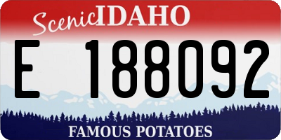 ID license plate E188092