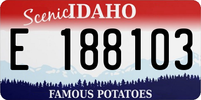 ID license plate E188103