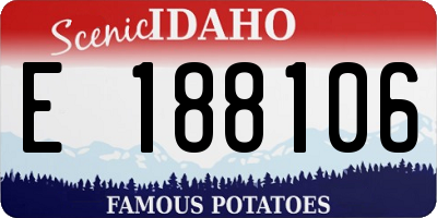 ID license plate E188106