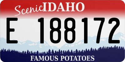 ID license plate E188172