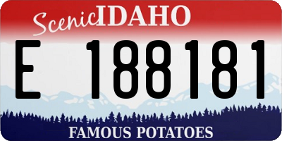 ID license plate E188181