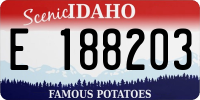 ID license plate E188203