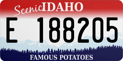 ID license plate E188205