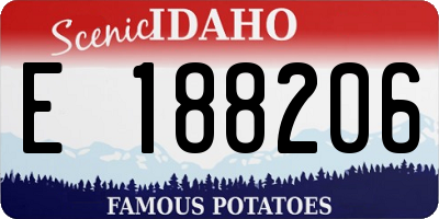 ID license plate E188206