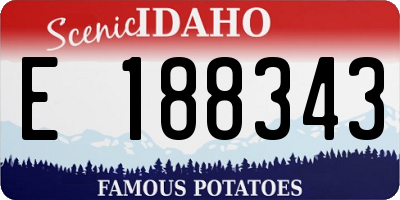 ID license plate E188343